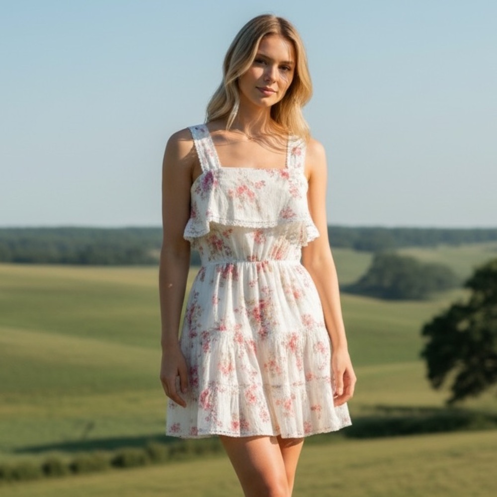 🌻NEW w/tags Altar'd State Shabby Chic Feminine Coastal Cutout Dress Size Large